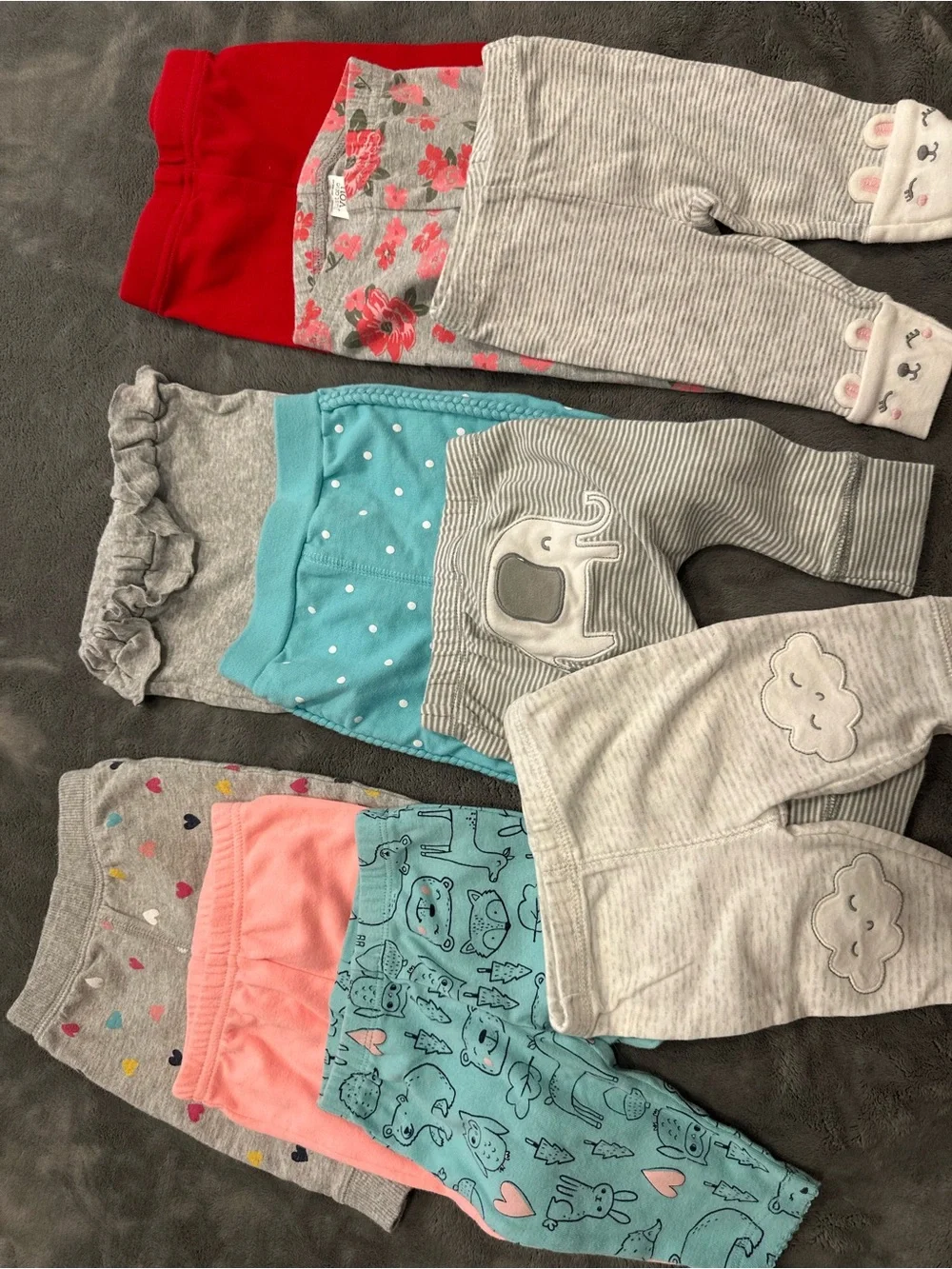 Carter's Mixed Lounge Leggings in Red, Gray, Pink, Aqua